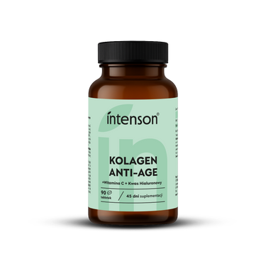 Kolagen Anti-Age z kwasem hialuronowym i witaminą C 500mg, 90 tabletek - Intenson.pl
